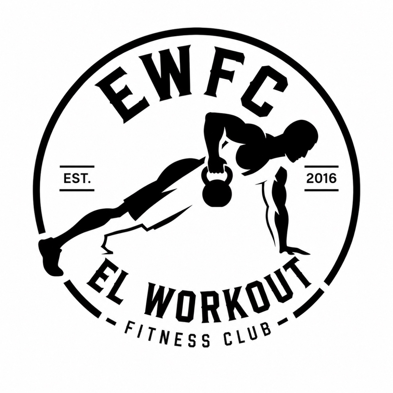 El Workout Fitness Club logo — circular EWFC badge